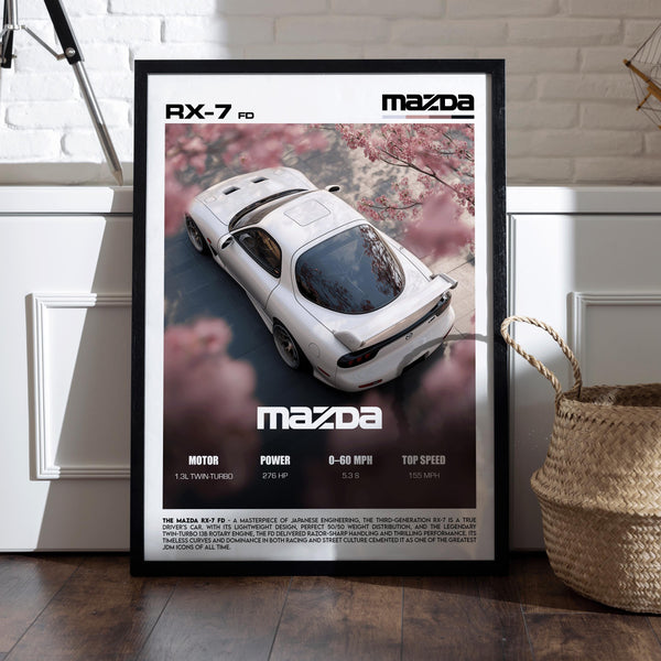 Mazda RX-7 FD Poster JDM Rotary Car Wall Art 4371068080