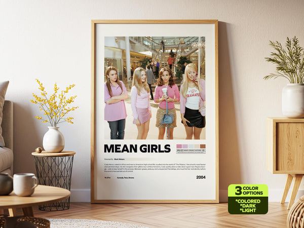 Mean Girls Poster, Retro Movie, Vintage Film, Mark Waters, Lindsay Lohan, Rachel McAdams 4412256627