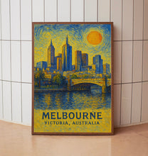 Melbourne Poster Print, Melbourne Travel Poster, Melbourne Van Gogh Style Wall Art, Melbourne, Victoria, Australia