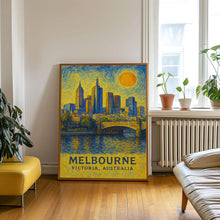 Melbourne Poster Print, Melbourne Travel Poster, Melbourne Van Gogh Style Wall Art, Melbourne, Victoria, Australia