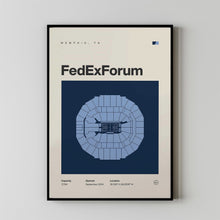 Memphis Grizzlies Poster, FedExForum Print, NBA Poster, Mid Century Modern Basketball W-NSHMRO
