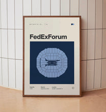 Memphis Grizzlies Poster, FedExForum Print, NBA Poster, Mid Century Modern Basketball W-NSHMRO