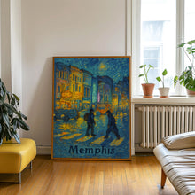 Memphis, USA Art Digital Download Cityscape Nightlife, Street Scene, Tennessee Travel Poster, Digital Print, Van Gogh Style