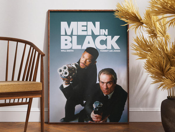 Men in Black Poster, Retro Movie Poster, Vintage Poster, Gift for Him, Home Decor, Movie Lovers Gift, Wall Art, Will Smith, Tommy Lee Jones 1891332113