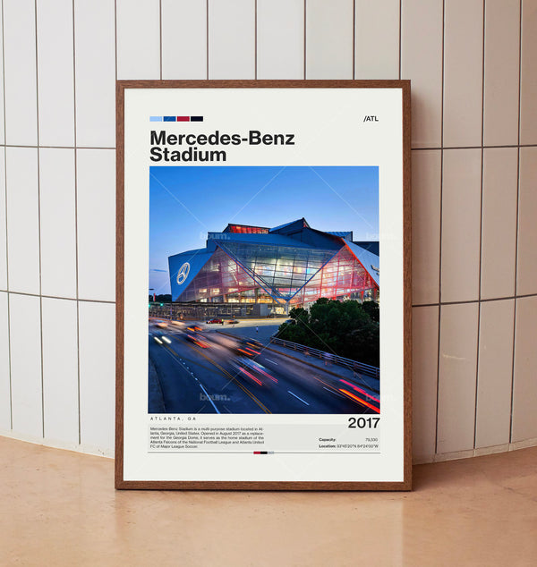 Mercedes-Benz Stadium Poster, Atlanta Falcons Poster Print, NFL Stadium Poster, Football Fan Gift Print