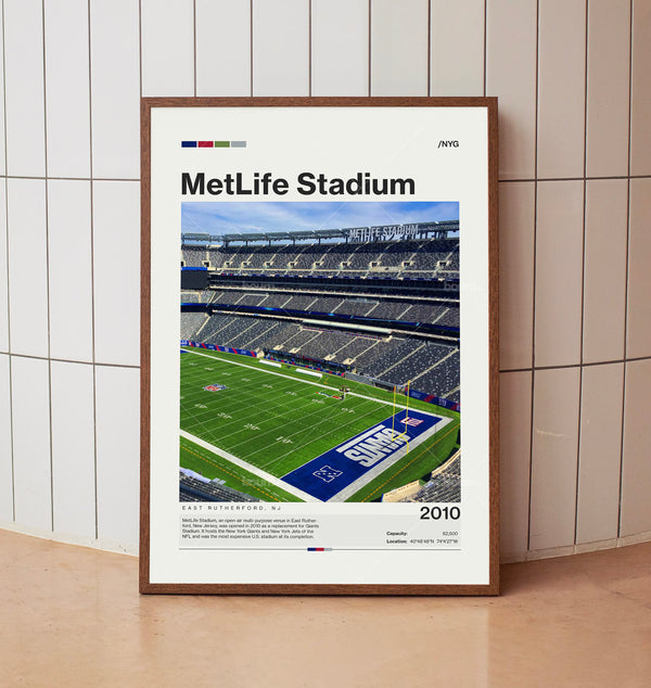 MetLife Stadium Poster, New York Giants Poster Print, NFL Stadium Poster, Football Fan Gift Print