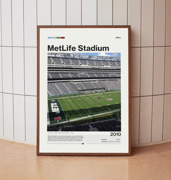 MetLife Stadium Poster, New York Jets Poster Print, NFL Stadium Poster, Football Fan Gift Print