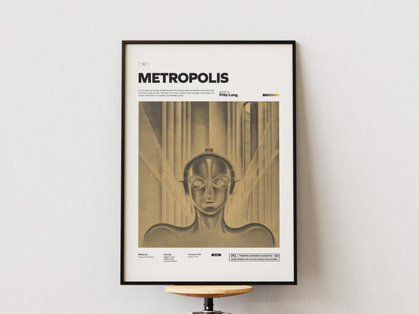 Metropolis Poster, Fritz Lang's 1927 Film Metropolis Print, Brigitte Helm and Alfred Abel Cult Movie Poster, Movie Wall Art Idea 1903841111