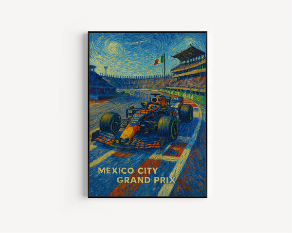 Mexico City Grand Prix Poster – Thrilling Formula 1 Action at Autódromo Hermanos Rodríguez1