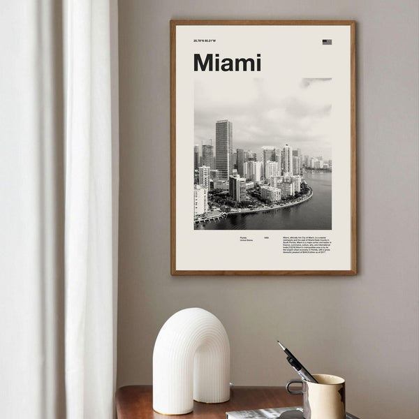 Miami Art Print  Miami Poster  Miami Wall Art  Mid Century Poster  Travel Print Art  Miami 1591770561