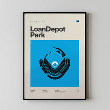 Miami Ballpark Poster, LoanDepot Park Print, MLB Poster, Mid Century Modern Baseball Wa-EJST7N