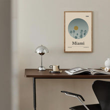 Miami City Poster  Minimalist Art Print  City Poster  Mid Century Poster  Travel Print Art  Retro City Poster  Florida Poster 1541358756