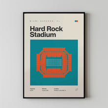 Miami Dolphins Poster, Hard Rock Stadium Print, Mid Century Modern Football Poster, Spo-4V2KB5