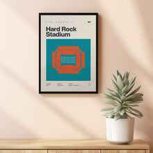 Miami Dolphins Poster, Hard Rock Stadium Print, Mid Century Modern Football Poster, Spo-4V2KB5