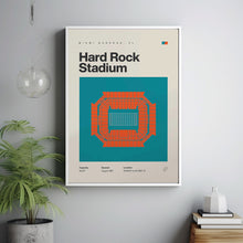 Miami Dolphins Poster, Hard Rock Stadium Print, Mid Century Modern Football Poster, Spo-4V2KB5