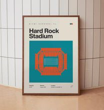 Miami Dolphins Poster, Hard Rock Stadium Print, Mid Century Modern Football Poster, Spo-4V2KB5