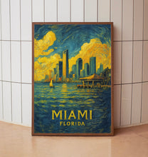 Miami Florida Skyline Print Wall Art, Miami Travel Poster, USA Travel Poster, Traveler Home Decor, Traveler Gift, Travel Wall Art
