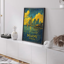 Miami Florida Skyline Print Wall Art, Miami Travel Poster, USA Travel Poster, Traveler Home Decor, Traveler Gift, Travel Wall Art