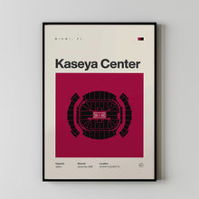 Miami Heat Poster, Kaseya Center Arena Print, Mid Century Modern Basketball Poster, Spo-4FNNFT
