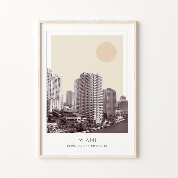 Miami Poster Print, Miami Travel Poster, Miami Minimalistic Wall Art, Miami, Florida, United States 1882439375