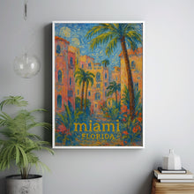 Miami Travel Poster, Florida Wall Art, Home Decor, Art Lover Gift, Miami Beach Scene, Travel Inspired Decoration, Miami Art Print Miami Gift