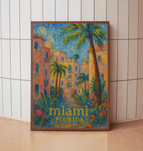 Miami Travel Poster, Florida Wall Art, Home Decor, Art Lover Gift, Miami Beach Scene, Travel Inspired Decoration, Miami Art Print Miami Gift