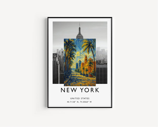 Miami Watercolor Painting, Traditional Travel Print, Miami Poster, Wall Art, Birthday Present, Wedding Gift, C30-197