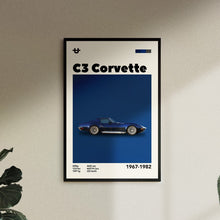 Mid-Century Corvette C3 Poster Retro Car Wall Art (Minimalist Movie Poster) 1564750752