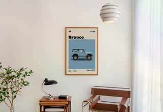 Mid-Century Ford Bronco Poster Retro Car Wall Art (Minimalist Movie Poster) 1566275984