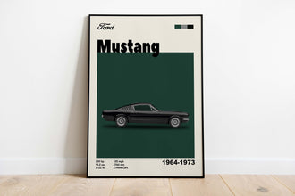 Mid-Century Ford Mustang Poster 1960s Car Art (Minimalist Movie Poster) 1110853801