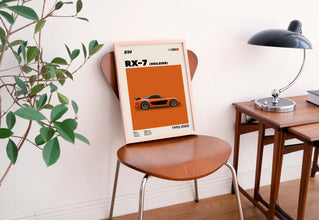 Mid-Century Mazda RX-7 Vielside Poster JDM Car Print (Minimalist Movie Poster) 1377884411