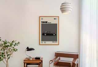 Mid-Century Mercedes 190e Evo II Inspired Poster  Minimalist Movie Poster  Bauhaus Design 1313230770