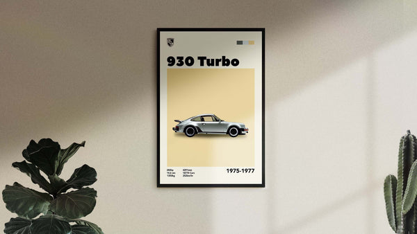 Mid-Century Porsche 930 Turbo Inspired Poster  Minimalist Movie Poster  Father's day  Car Enthusiasts  wall art 1277629489