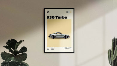Mid-Century Porsche 930 Turbo Inspired Poster  Minimalist Movie Poster  Father's day  Car Enthusiasts  wall art 1277629489