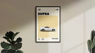 Mid-Century Toyota Supra MK4 Poster Car Enthusiast Wall Art (Minimalist Movie Poster) 1432530642