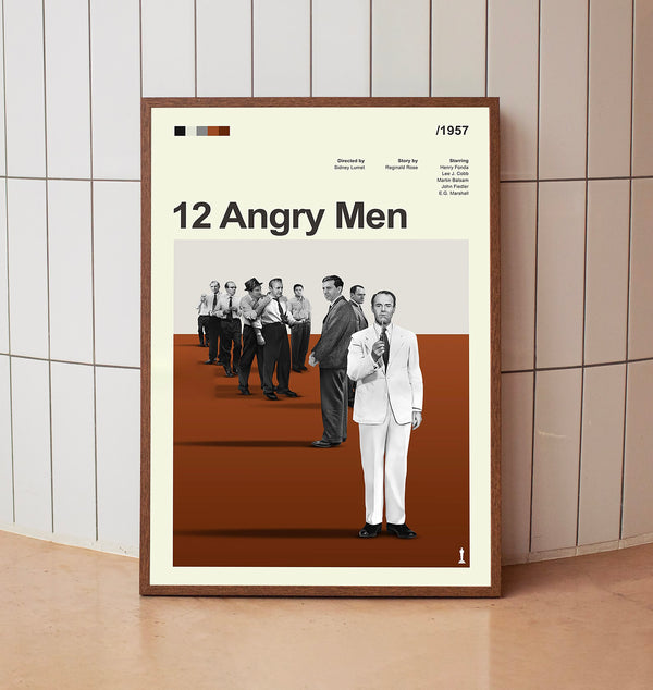 Mid Century Modern 12 Angry Men Movie Poster, Retro Movie Print, Modern Vintage Movie Posters