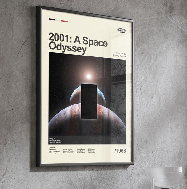 Mid Century Modern 2001 A Space Odyssey Movie Poster, Retro Stanley Kubrick Movie Print, Modern Vintage Movie Posters 4346635580