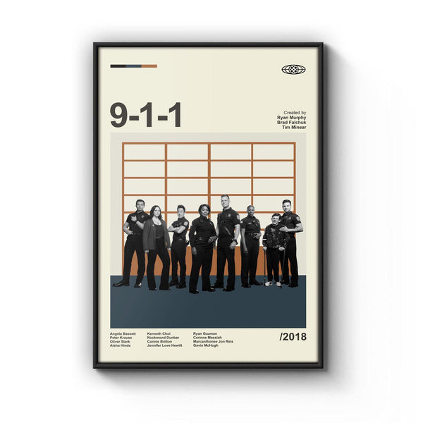 Mid Century Modern 9-1-1 Movie Poster, Retro Movie Print, Modern Vintage Movie Posters 1778286664