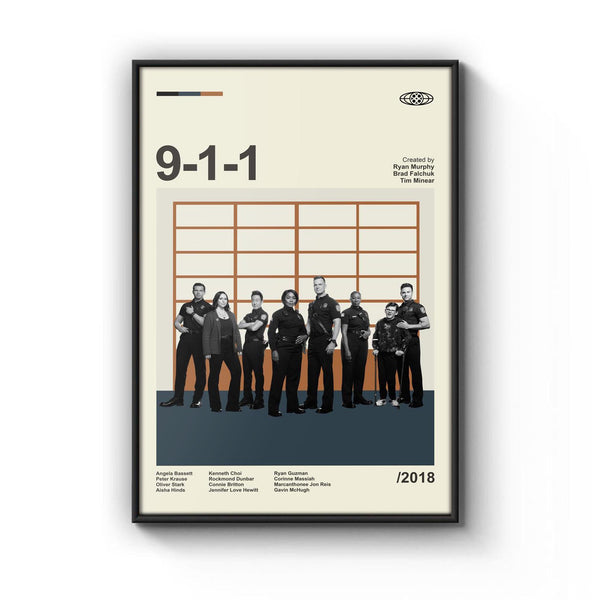 Mid Century Modern 9-1-1 Movie Poster, Retro Movie Print, Modern Vintage Movie Posters 1778286664