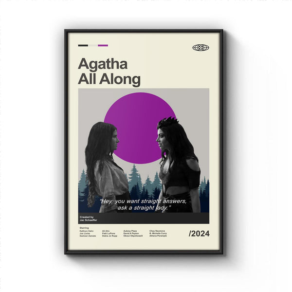 Mid Century Modern Agatha All Along Movie Poster, Retro Movie Print, Modern Vintage Movie Posters 1844250066