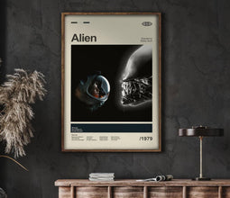 Mid Century Modern Alien Movie Poster, Retro Alien Movie Print, Modern Vintage Ellen Ripley Posters 4346642467