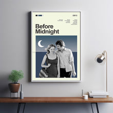 Mid Century Modern Before Midnight Movie Poster, Retro Movie Print, Modern Vintage Movie Posters