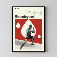 Mid Century Modern Bloodsport Movie Poster, Retro Movie Print, Modern Vintage Movie Posters