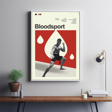 Mid Century Modern Bloodsport Movie Poster, Retro Movie Print, Modern Vintage Movie Posters