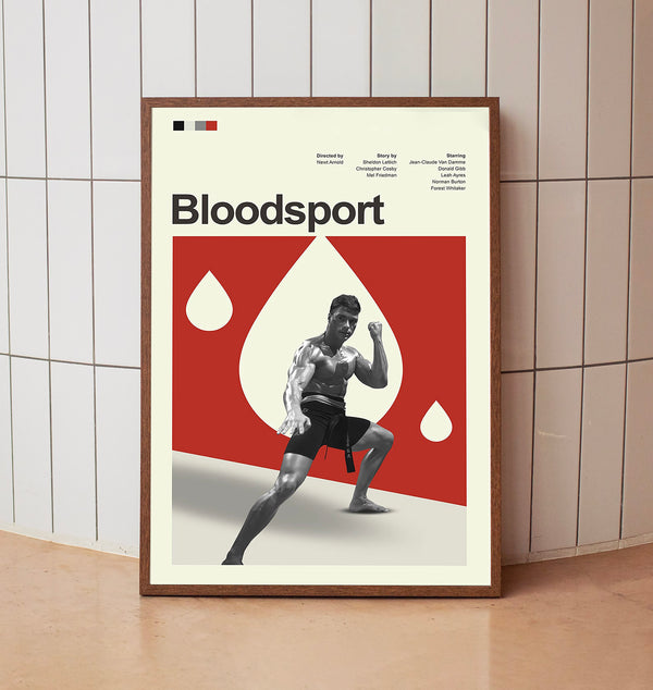 Mid Century Modern Bloodsport Movie Poster, Retro Movie Print, Modern Vintage Movie Posters