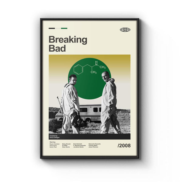 Mid Century Modern Breaking Bad Poster, Retro Breaking Bad Print, Modern Vintage Movie Posters 4315343076