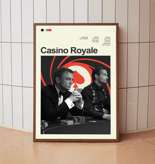 Mid Century Modern Casino Royale Movie Poster, Retro Movie Print, Modern Vintage Movie Posters