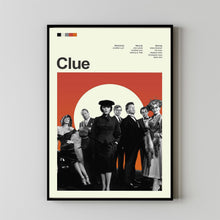 Mid Century Modern Clue Movie Poster, Retro Movie Print, Modern Vintage Movie Posters