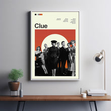 Mid Century Modern Clue Movie Poster, Retro Movie Print, Modern Vintage Movie Posters