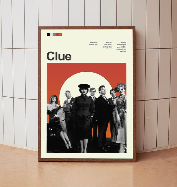 Mid Century Modern Clue Movie Poster, Retro Movie Print, Modern Vintage Movie Posters